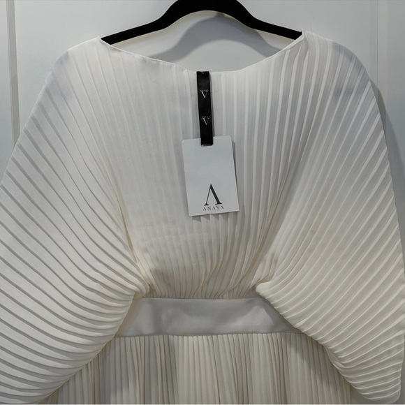 NWT ANAYA Off-White Pleated Gown - Picture 3 of 5